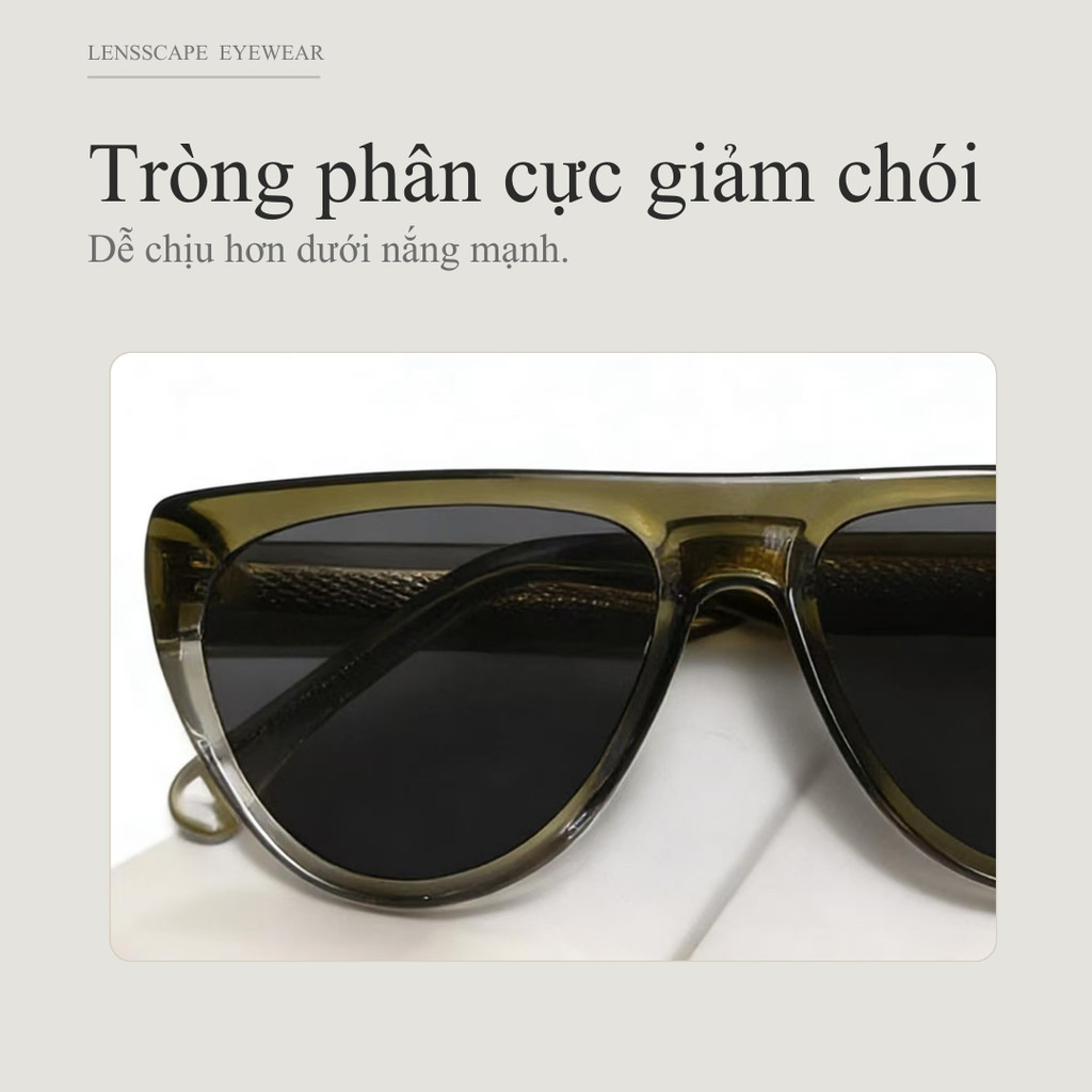 Kính mát mắt mèo phân cực | Gọng TR90 cao cấp - Tròng TAC UV400 | Lensscape