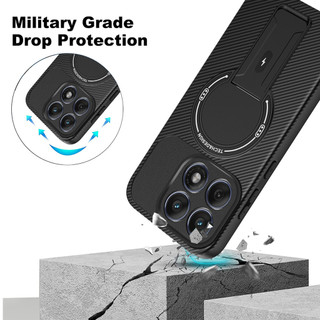 Dành Cho Motorola Moto Edge 60 Fusion / 60 5G / 60s Ốp điện thoại Carbon Tecture Cứng Cạnh Mềm Có Thể Gập Lại Đứng Chống Sốc Chống Rơi Mỏng Bao