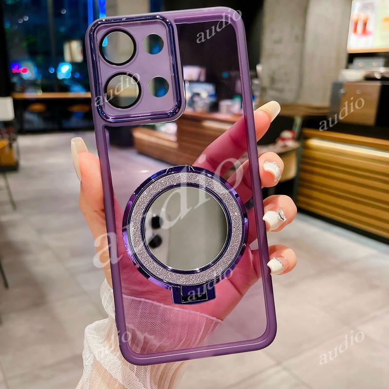 POCO X8 Pro Max 5G Gương lấp lánh Bling Giá đỡ từ tính Vỏ điện thoại cho Poco X8 Pro Max PocoX8Pro Max 5G 2026 Phim bảo vệ toàn bộ Camera Vỏ trong suốt có giá đỡ vòng đeo tay