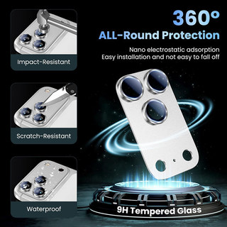 Hợp Kim Nhôm Bảo Vệ Ống Kính Máy Ảnh Cho Apple IPhone 17 Pro Max Bảo Vệ Thả AR Kính Cường Lực Kim Loại Vỏ Camera Màn Hình