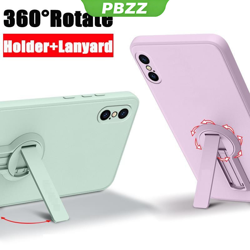 Ốp lưng iPhone X/XS/XR/XS Max viền vuông, silicon mềm, chống sốc, bảo vệ 360°, kèm giá đỡ, thiết kế mới