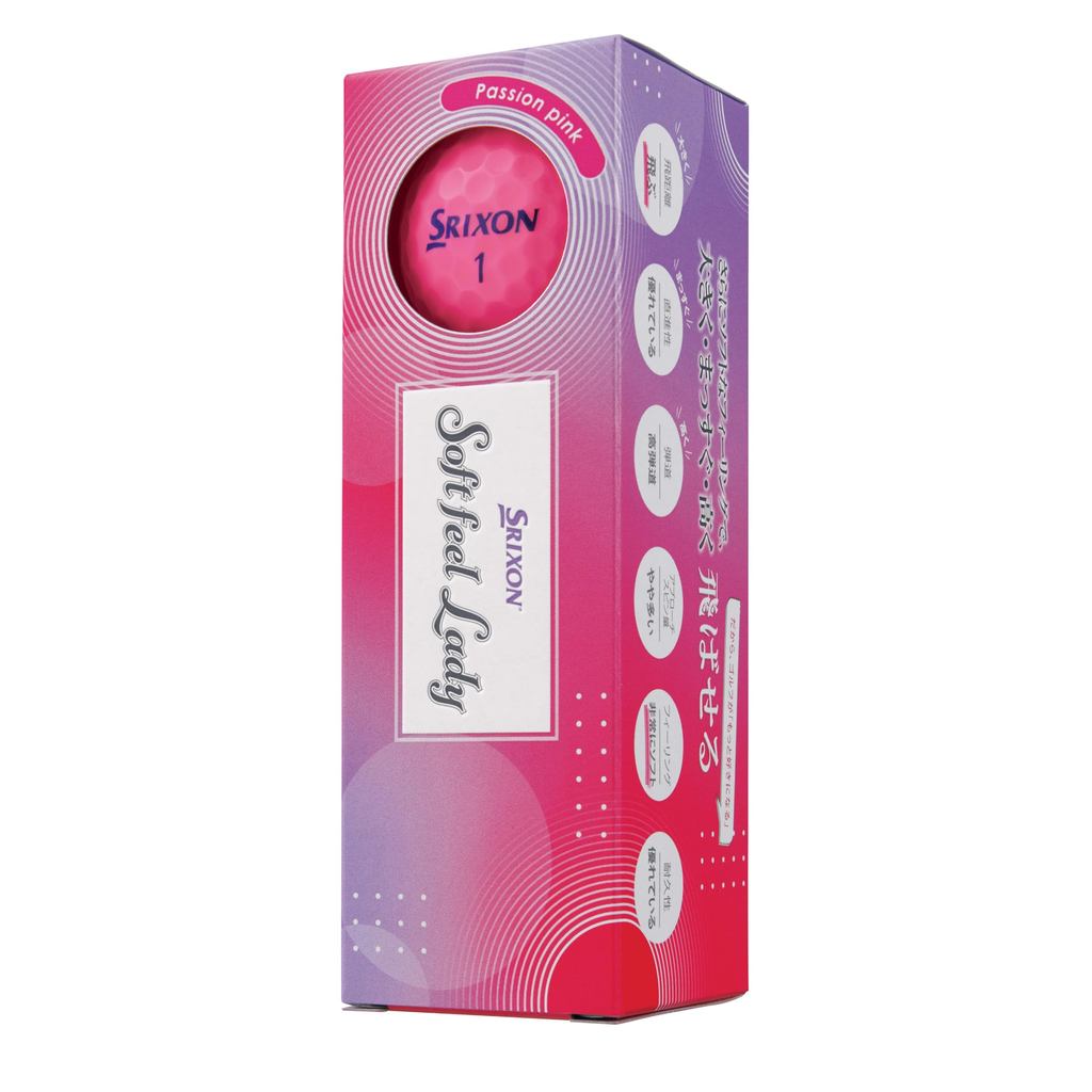 Bóng golf Dunlop SRIXON SOFT FEEL LADY 2025 – Hộp 12 bóng (1 dozen), màu hồng Passion Pink