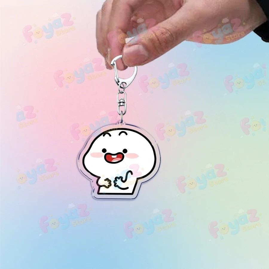 Móc khóa Pentol Quby dễ thương Mica Acrylic in hình Sticker hài hước trang trí cặp sách túi xách phụ kiện quà tặng bạn | BigBuy360 - bigbuy360.vn
