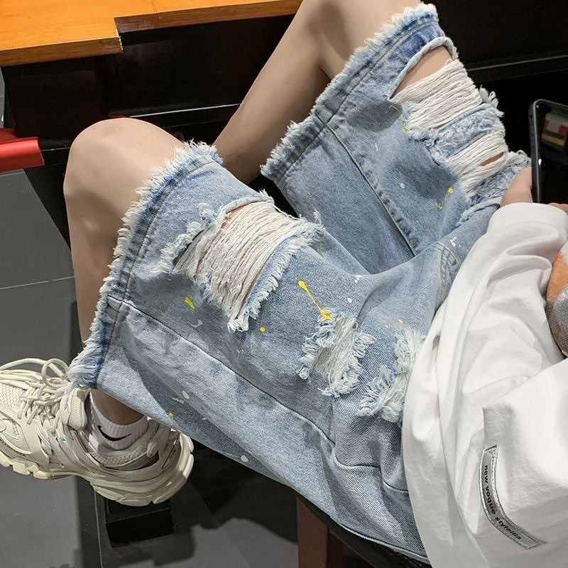Quần Jean Nam Hợp Thời Trang, Lót Lông Cừu Rời và Chi Tiết Rách Denim Phù Hợp Nhiều Kích Cỡ