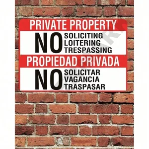 CIFbuy No Trespassing Private Property Sign Nhôm 8x12 Inch Song Ngữ Tiếng Anh Tây Ban Nha Kim Loại Trang Trí Tường Người Hang Garage