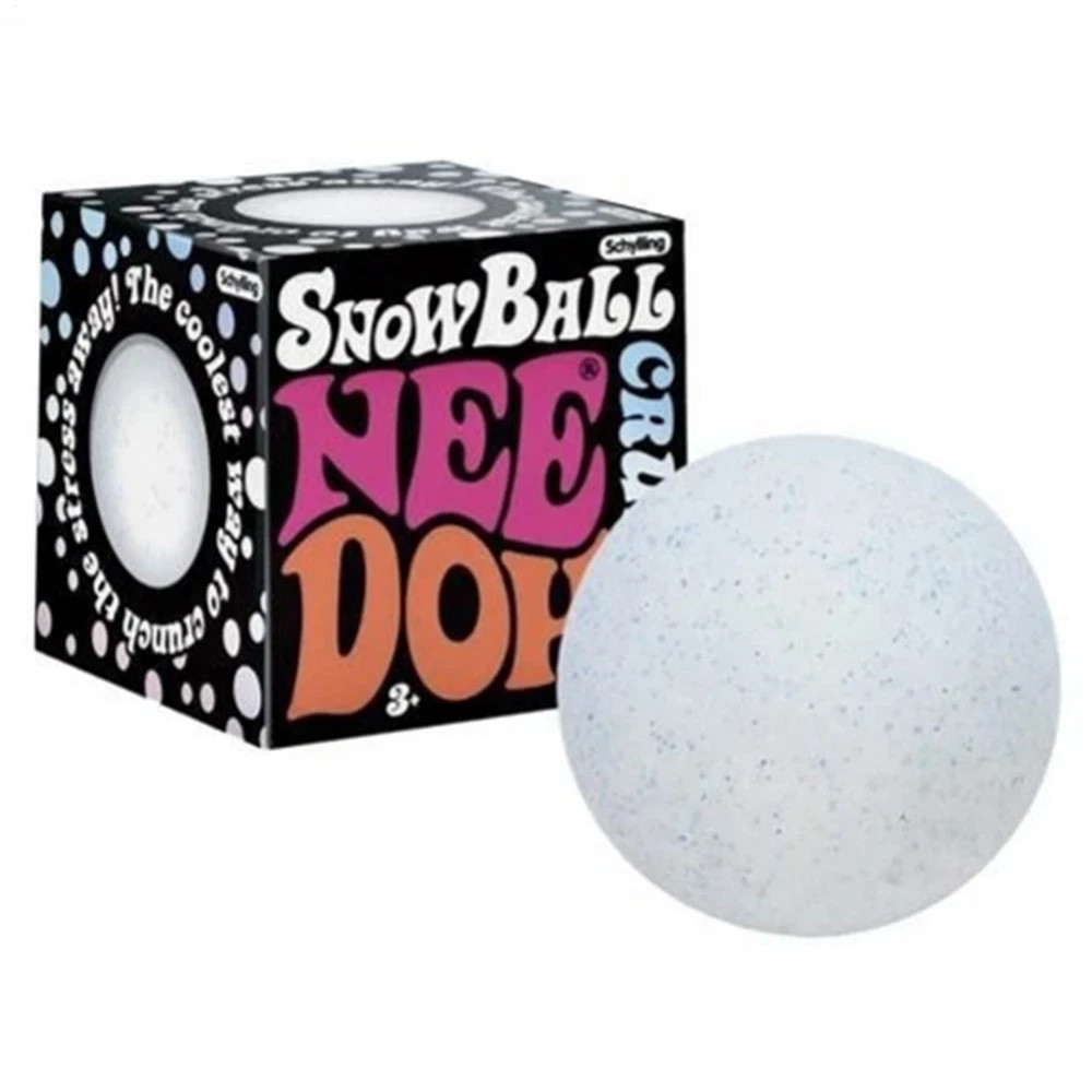 Schylling NeeDoh Snowball Crunch Squeeze Ball White Crunchy Texture Sensory Fidget Toy