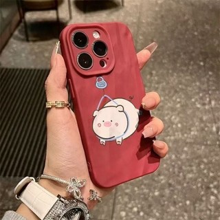 Dành Cho IPhone 17 16 15 14 13 12 11 Pro Max X XR XS Max 7 8 Plus Dễ thương nhỏ béo lợn xếp li vỏ mềm
