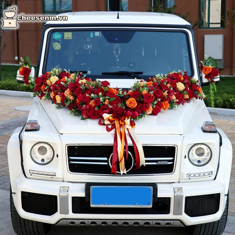 Cheenm Sáng Tạo Đám Cưới Xe Trang Trí Hoa Tay Nắm Cửa Gương Chiếu Hậu Trang Trí Nhân Tạo Hoa Phụ Kiện Hôn Nhân Đạo Cụ Quà Tặng VN