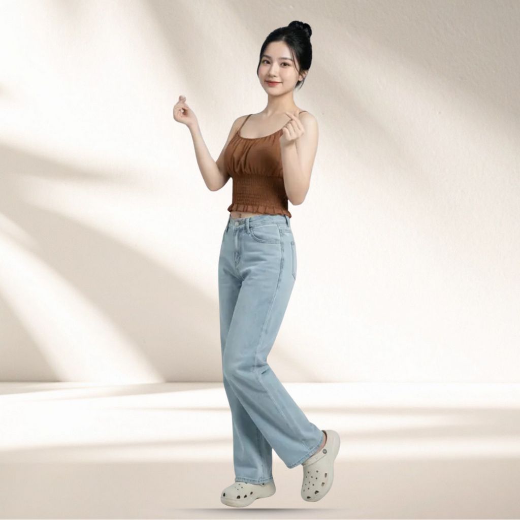 Áo Croptop Nữ Xếp Li Dây Đeo Mảnh