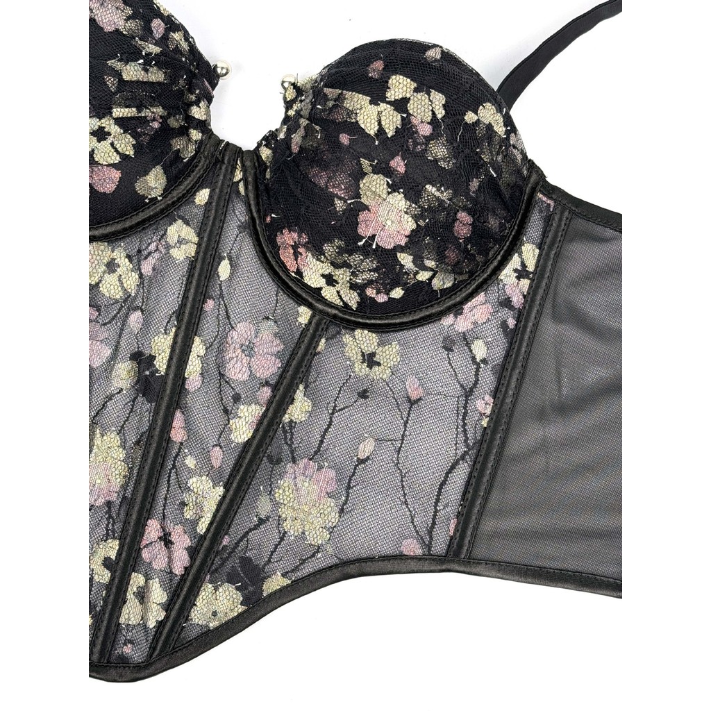 Corset lưới xương cá phong cách xuân hè, ôm vừa vặn với miếng lót ngực camisole