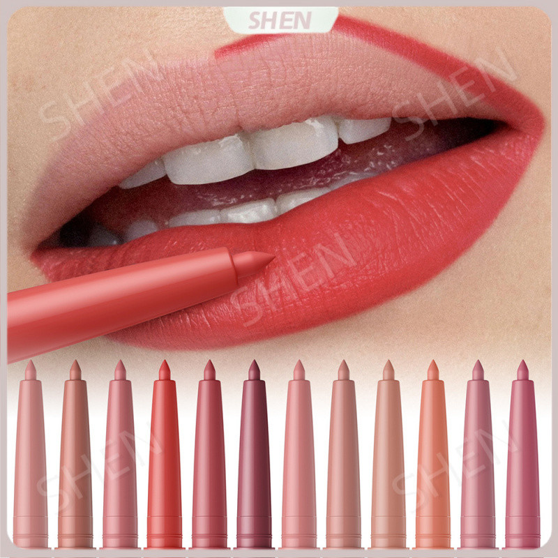 YW AIERLL Matte Lip Pencil Line 12 Màu Móc Dòng Son Môi Bút Lâu Dài Chống Thấm Nước