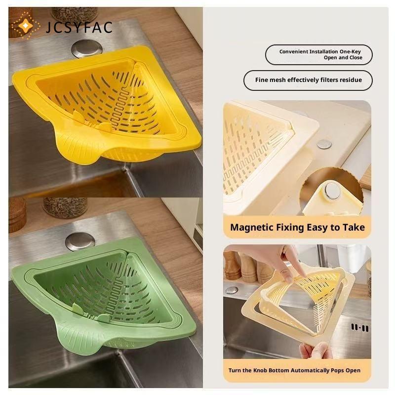 JCSYFAC Góc Bồn Rửa Giỏ Đựng Nước Từ Tính Nhà Bếp Lưu Trữ Ra Bồn Rửa Thoát Lọc Giỏ Cho Thùng Rác Thực Phẩm Chất Thải Còn Lại Mới