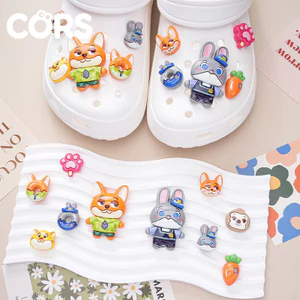 Phụ Kiện Giày Lỗ Crazy Animal City Fox Nick Judy Giày Cà Rốt Hoa Thích Hợp Cho Crocs Khóa Giày Có Thể Tháo Rời Khóa Giày Lỗ Khóa Giày Busch Khóa Giày Zhibixing ins Giày Hoa