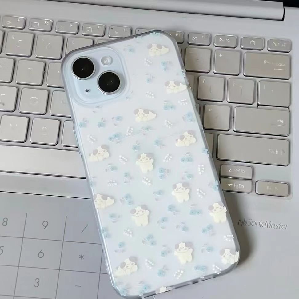 Chihuahua màu xanh thích hợp cho iphone 17/15 vỏ điện thoại 14/13pProMax trong suốt 12/11 phần mềm