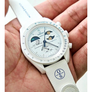Mới Lạnh Mặt Trăng Đồng Hồ Nam Quarz Đồng Hồ Chức Năng Đầy Đủ Chronograph Dạ Quang Đồng Hồ Đeo Tay Có Hộp