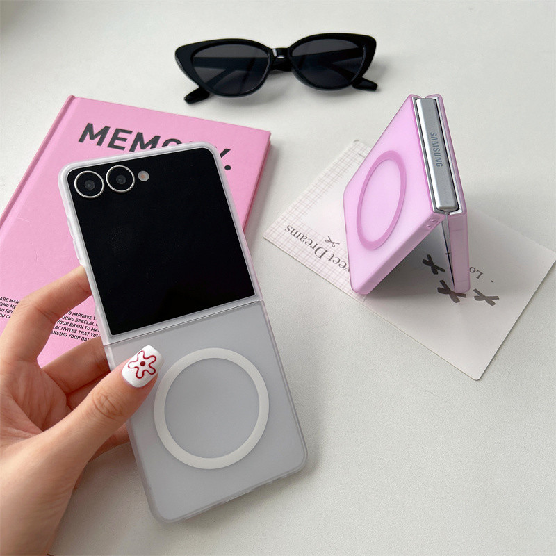 Ốp từ tính mờ mờ mỏng cho Samsung Galaxy Z Flip 7 Z Flip 6 Z Flip 5 Z Flip 4 Z Flip 3 Ốp điện thoại Acrylic cứng Flip7 Flip6