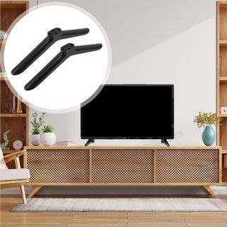 Chân đế TV GILDEDHOMIN, có miếng đệm chống trượt có vít Giá đỡ TV, Giá đỡ TV màu đen đa năng Bàn chân phòng khách