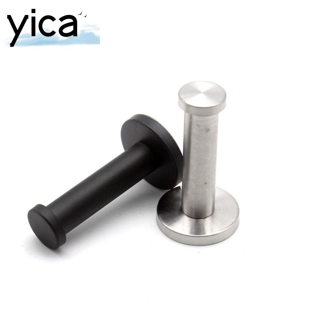 YICA 1 Cái Giá Treo Khăn, Phụ Kiện Phần Cứng Phòng Tắm Bằng Thép Không Gỉ Móc Quần Áo Đơn, Màu Đen Bạc Bền Có Ốc Vít Móc Đấm Tường Hình Trụ