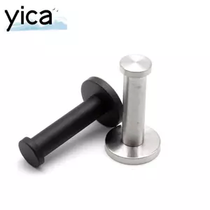 YICA 1 Cái Giá Treo Khăn, Phụ Kiện Phần Cứng Phòng Tắm Bằng Thép Không Gỉ Móc Quần Áo Đơn, Màu Đen Bạc Bền Có Ốc Vít Móc Đấm Tường Hình Trụ