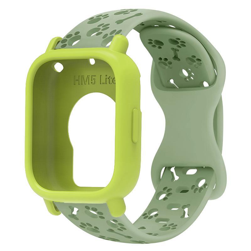 Dây đeo silicon + vỏ cho Redmi Watch 5Active / 5Lite chân chó dễ thương thoáng khí dây đeo thể thao mềm mại