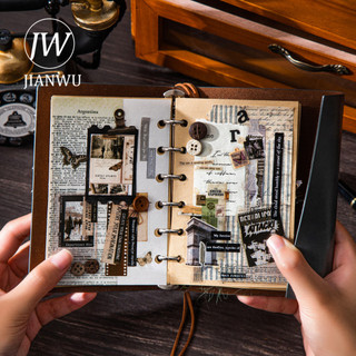JIANWU Mảnh Ghi Chú Series Vintage Du Lịch Phim Phong Cảnh Chất Liệu Cắt Dán Thêu Sò PET Băng Sáng Tạo Tạp Chí Văn Phòng Phẩm