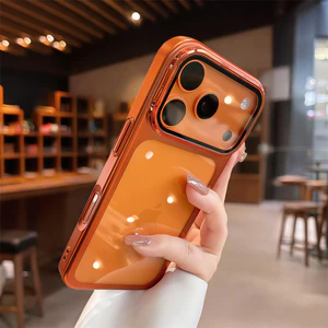 Ốp điện thoại khung trong suốt mạ điện cho iPhone 17 Pro Max Vỏ bảo vệ ống kính chống rơi vỏ cứng bảo vệ điện thoại