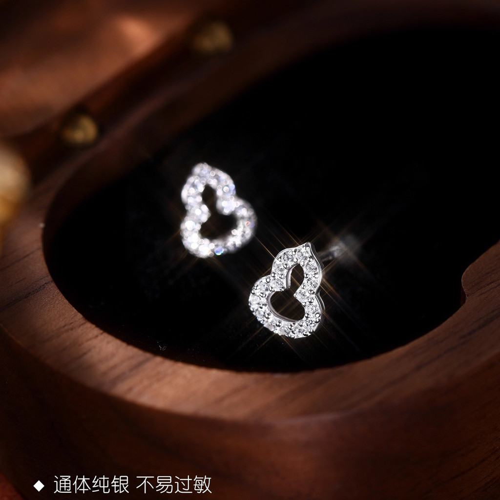 Bông tai bầu kim cương đầy đủ bạc S925