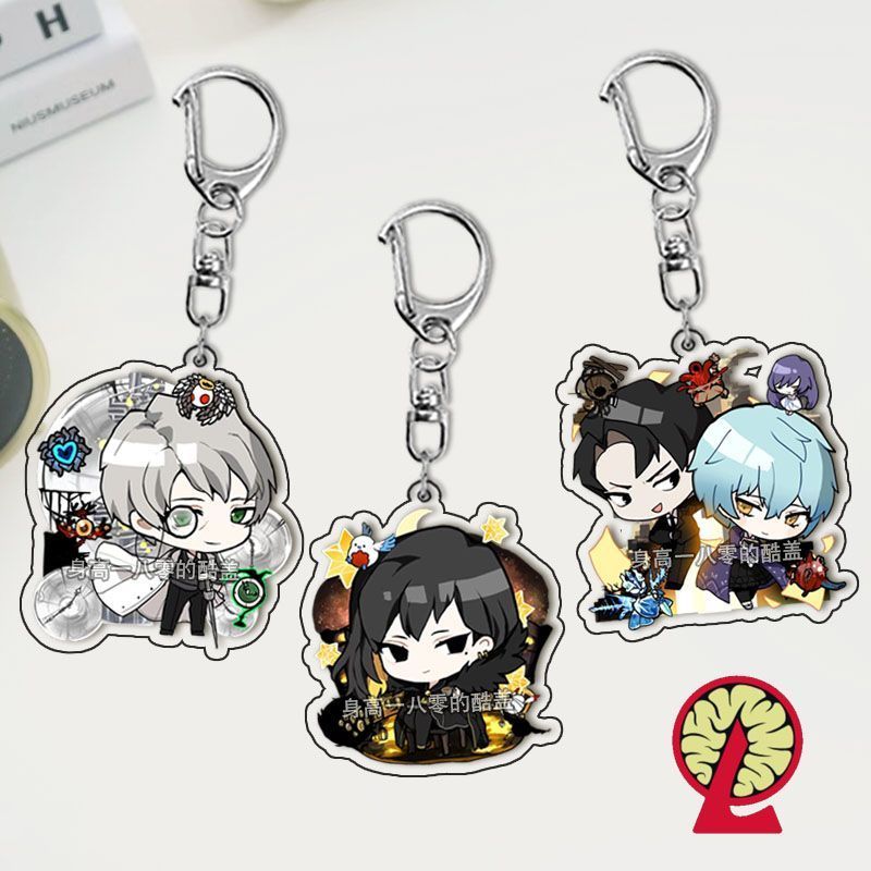 Lobotomy Corporation Anime KeyChain Cartoon Library of Ruina Men Key Chain for Women Fashion Figure Acrylic Keyring Pend