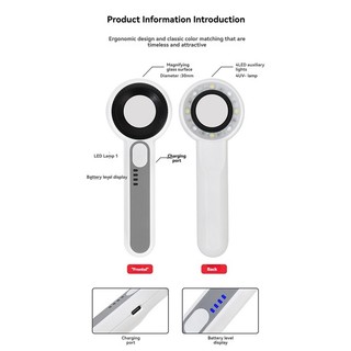 Kính lúp phóng đại chiếu sáng cầm tay 60X cầm tay với 8 đèn LED hỗ trợ đọc sách cho người cao tuổi