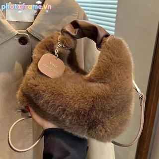 Khung Ảnh Nữ Sang Trọng Túi Xách Ruched Tay Cầm Nhỏ Nữ Đeo Vai Túi Tote Thường Ngày Nửa Mặt Trăng Hobos Túi Mùa Đông VN