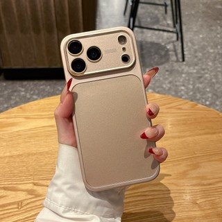 Kính Bảo Vệ Ống Kính Mạ Màu Cam Bạc AG Sơn Kim Loại Vỏ Điện Thoại Cho iPhone 17Promax 17Pro 13 14 15 16 Pro Max Chống Sốc Nam Nữ Vỏ Di Động