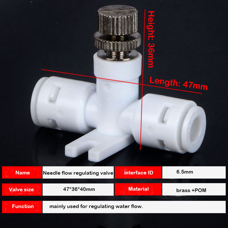 1 / 4 "Ống Thẩm thấu ngược RO Lưu lượng nước Điều chỉnh Van Điều chỉnh Lưu lượng nước Van Kết nối Lắp Bộ điều khiển tốc độ nước