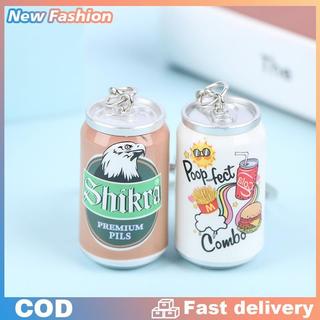 Mô phỏng đóng hộp bia Keychain cậu bé người đàn ông bia có thể Keyring đính các cặp vợ chồng mát mẻ