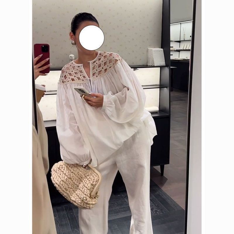 [Mặc nhỏ dễ thương] Phong cách mát mẻ Phong cách cao cấp Cảm giác giảm tuổi Thời trang Áo sơ mi trắng thông thường Áo sơ mi nữ phong cách mùa xuân