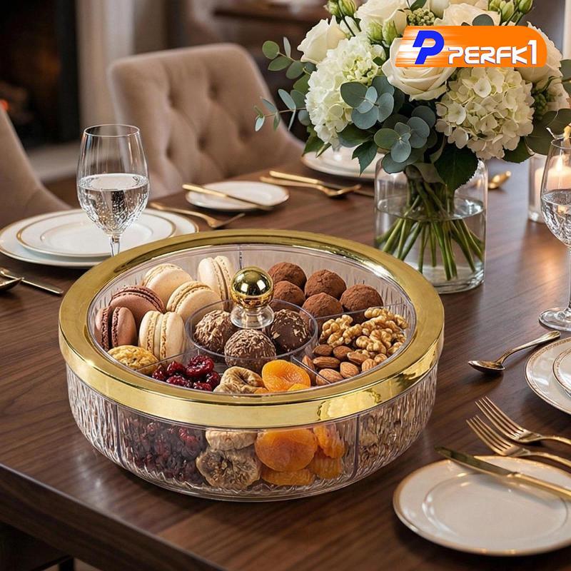 Chia Khay Phục Vụ Hạt Khô Đĩa Xoay Đa Năng Trang Trí Đĩa Ăn Nhẹ Hộp Kẹo Giải Trí Phòng Khách Nhà