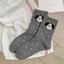Tất giữa PYCOU, Tất ống giữa động vật hoạt hình thoáng khí, Tất Cotton mềm mại chấm bi