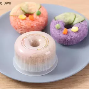 QIUWU 2 Chiếc Sáng Tạo Sushi Donut Shape Maker Rice Ball Mold Nhà Khuôn Cơm Chống Dính.