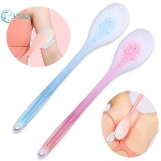 Chenlongshang Kem Dưỡng Da Đa Năng Kem Dưỡng Da Silicon Tay Cầm Dài Body Cleaner Bàn Chải Tắm Ba Applicator EN