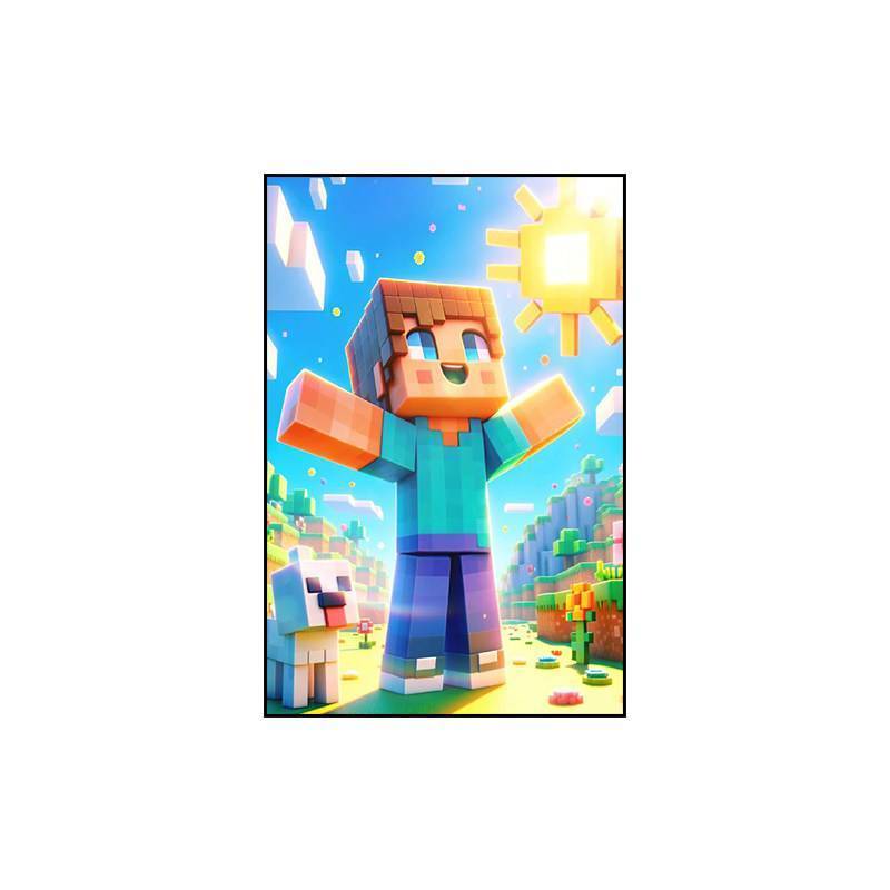 Minecraft Game Canvas Nghệ Thuật Treo Tường Poster Hoạt Hình Cho Phòng Chơi Game Phòng Ngủ Trang Trí Nhà