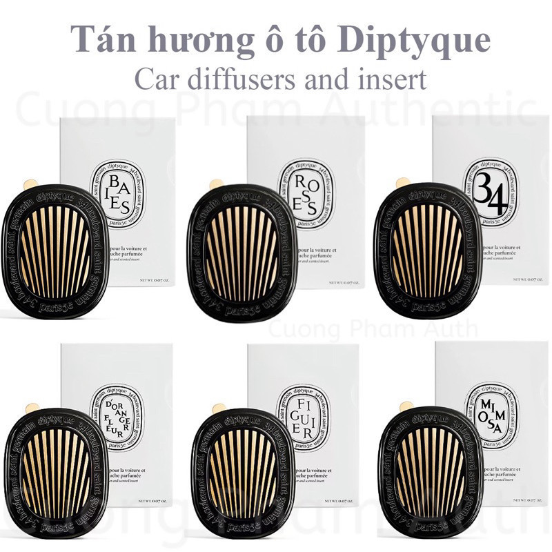 (Chính Hãng) Bộ Sáp Thơm Nước Hoa Xe Hơi Diptyque Car Dòng Cao Cấp Kẹp Cửa Gió Ô Tô