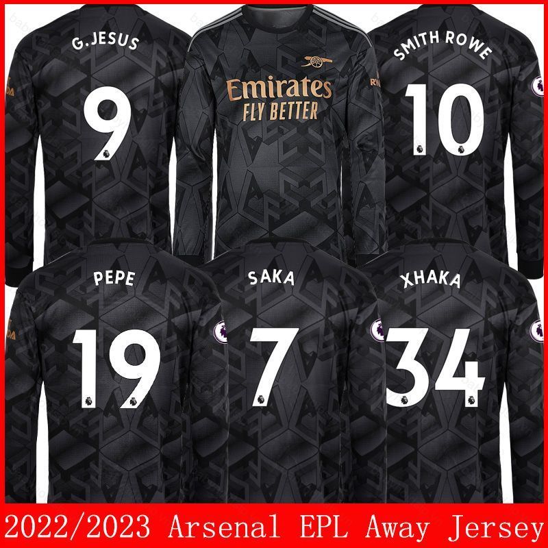 Áo bóng đá sân khách Arsenal thun dài tay, phiên bản Plus Size