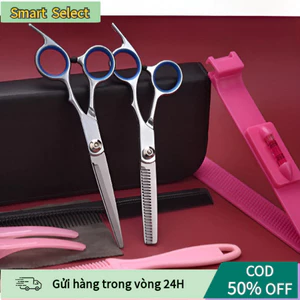 【COD】Bộ kéo cắt tóc chuyên nghiệp gồm kéo thẳng và kéo răng tỉa thưa, đáp ứng mọi nhu cầu tạo kiểu và chăm sóc tóc.