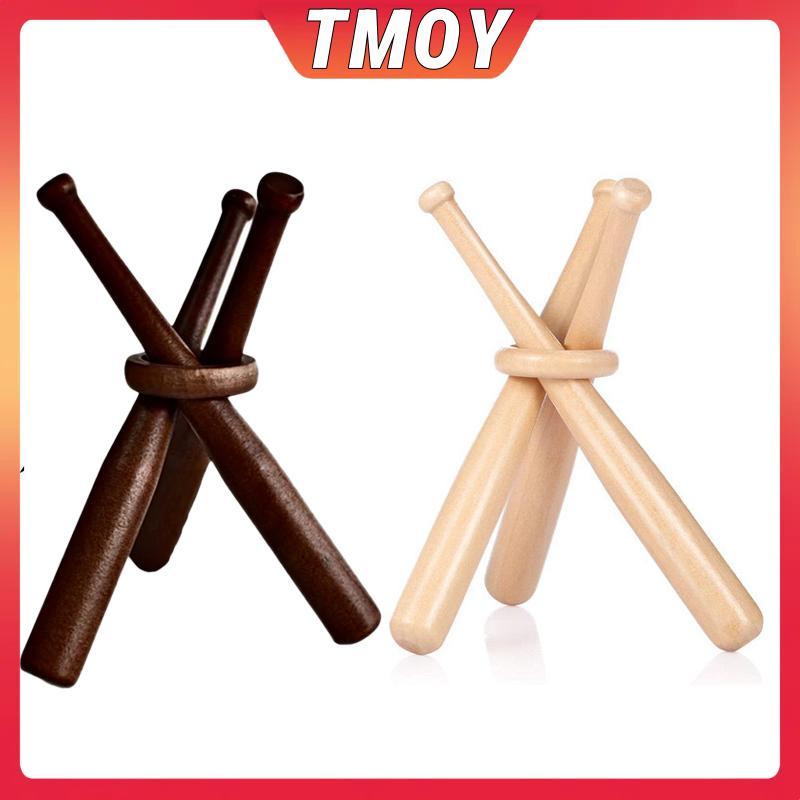 TMOY Mini Gậy Bóng Chày Gỗ Tròn chắc chắn có nhẫn để gắn logo tùy chỉnh