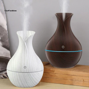 Máy tạo ẩm mini đế chống trượt, phun sương USB, bình gỗ, khuếch tán không khí di động yên tĩnh cho ô tô/văn phòng/phòng ngủ/bàn – nhỏ gọn thời trang