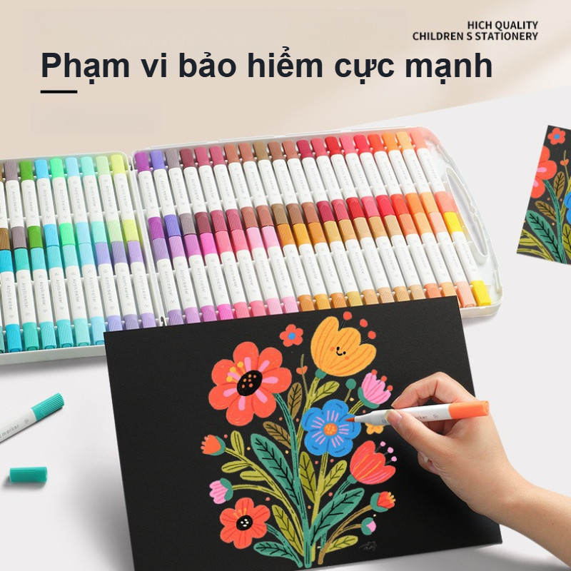 Bút đánh Dấu Acrylic Hai đầu,Mực Xả đều Và Mịn,không Bị Chảy Máu,36/48/60Màu,Sản Phẩm Dành Cho Trẻ Em