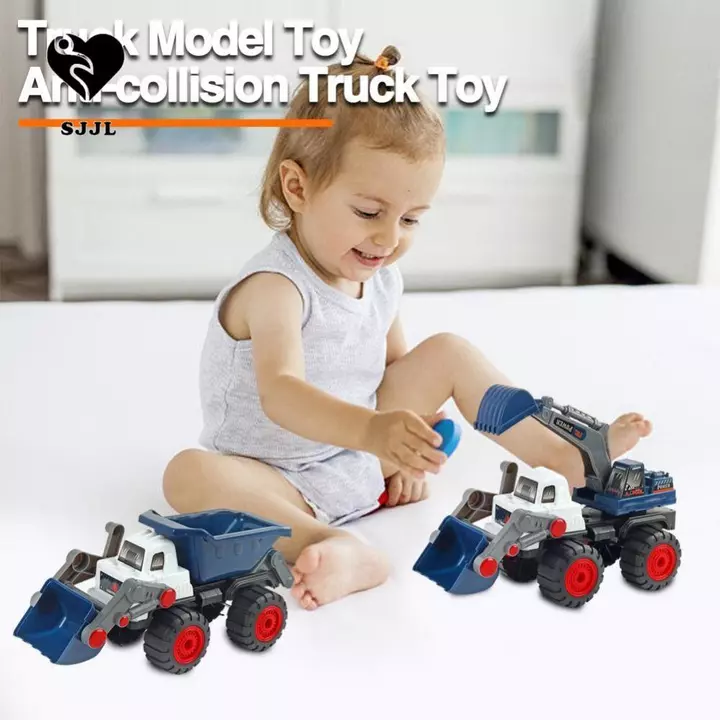 SJJL Đồ chơi xe kỹ thuật trẻ em, Đồ chơi máy xúc đồ chơi bán tải ABS, Đồ chơi sáng tạo Xe tải Đồ chơi cổ điển Đồ chơi máy ủi lớn Đồ chơi trẻ em