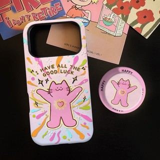 Ốp bảo vệ Lucky Cat cho iPhone 11 12promax 13pro15pro 15promax 14 14promax 14pro 16 pro max 16 plus 17 17promax hai trong một