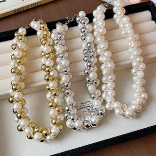 Vòng cổ ngọc trai nhân tạo nhiều lớp màu xanh, thiết kế độc đáo, tinh tế - Phụ kiện thời trang dành cho nữ