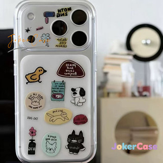 Ốp Lưng Cho IPhone 11 17 16 15 13 14 12 Pro Max 17AIR 15 7 8 Plus X XR Max Bìa mềm trong suốt thời trang Puppy Graffiti