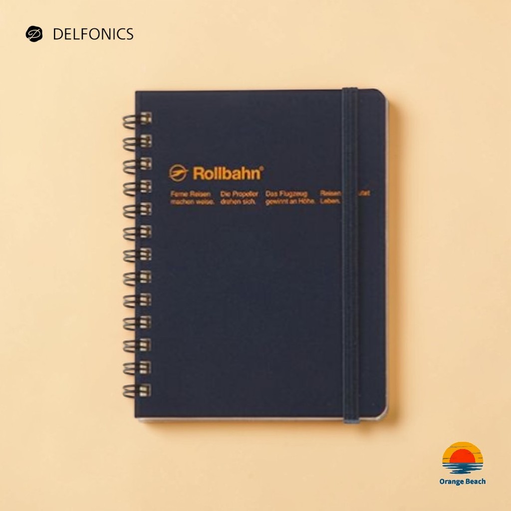 Rollbahn Pocket Memo M/Delfonics Sổ Tay Lò Xo Nhật Bản/Giấy Kẻ Ô Vuông 5mm/Made in Japan/M
